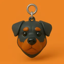 Rottweiler 3D Plastic Key Ring - STL
