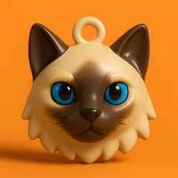Siamese 3D Plastic Key Ring - STL
