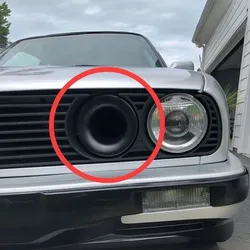 BMW E30 Headlight Intake 3D Printed – High Beam Replacement, Fits Driver & Passenger Side, Connects to 3” Flex Hose & Aftermarket Airboxes REMİXED