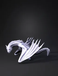 dragon with gray scales and red wing membranes spiky crest four legs