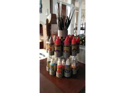 Hobby Paint Rack w Brush Holder v3 (Stackable)