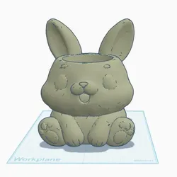 Home Decorations & Ornaments STL Download - small bunny potby user2592185411