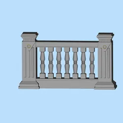 house guardrail stone pillar stone railing 09 fence shape scene digital model