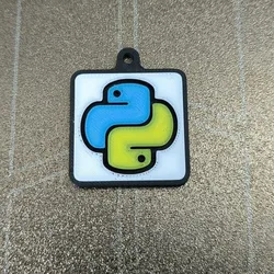 Python Programming Logo Keychain