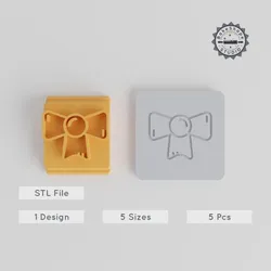 Ribbon Stamp Tile Set, 5 Sizes, Perfect for Clay, Cookies & Fondant, Christmas & Gift Decoration