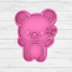 Rilakkuma Bear Cutter and Stamp with flower