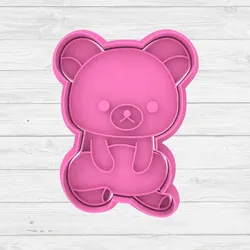 Rilakkuma Teddy Bear Sitting Cutter and Stamp