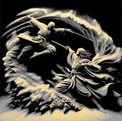 Sandmurai Fight Scene 1 " Filament Painting "