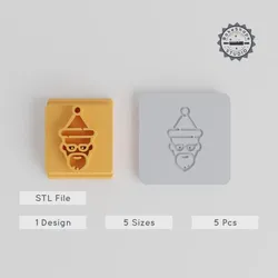 Santa Stamp Tile Set, 20-40mm, Perfect for Clay, Cookies & Fondant
