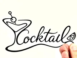3D printer bestanden | 3MF | Cocktail One Line Wall Art Stylish Bar & Kitchen Decor