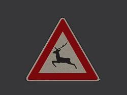 3D printer bestanden | 3MF | traffic sign - beware of deer