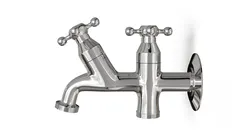 Classic Double Outlet Chrome Wall Tap with Cross Handles