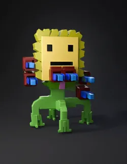 green voxel quadruped creature