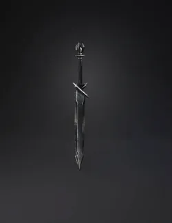 long double edged fantasy sword with crossguard and spiked pommel in d