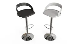 Modern Adjustable Bar Stool Set with Padded Seat