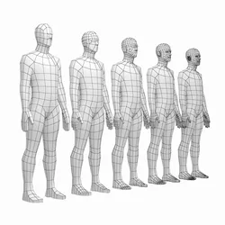 Natural Male in Rest Pose in 5 Topologies