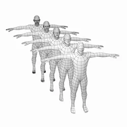 Natural Male in T-Pose in 5 Topologies