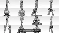 British tank crew collection ww2  3D Model Pack