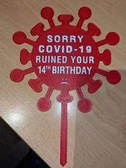 Covid-19 Birthday cake topper
