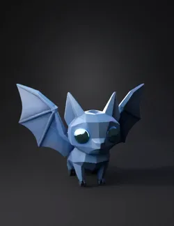 Create a Roblox ready low poly 3D pet called Cave Bat Small cave bat