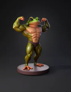 Create a watertight 3D printable STL model of an anthropomorphic frog