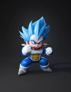 Create an epic Roblox pet inspired by Vegeta Chibi style floating com
