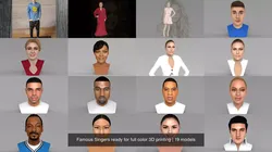Famous Singers ready for full color 3D printing 3D Model Pack