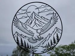 Fișiere pentru imprimante 3D | Fișier 3MF | Majestic Eagle Mountain 2D Wall Art