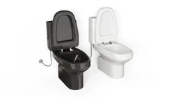 Modern Black and White Ceramic Toilet Set