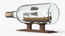 Souvenir Miniature Roman Galley in Bottle 3D model