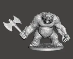 WEREBEAR CREATURE MINIATURE MODEL FOR FANTASY GAMES DnD AND RPG 3D Print Model in Board Game 465002