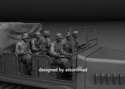 WW2 7 GERMAN SOLDIERS SITTING FAMO 18T 3D print model