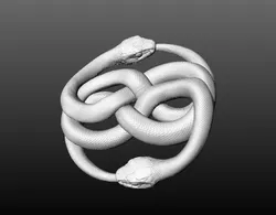 Auryn Gold Snakes Pendant Medallion from the never ending 3D Print Model in Pendants 467378