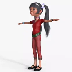 Cartoon Girl 3D model