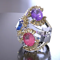 COLOR GEMSTONE BIG RING