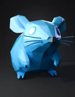 Create a low poly 3D Roblox style pet called Soul Rat A small ghostl