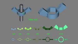 Hex nut to wing nut collection m3-m10