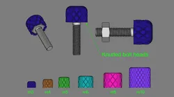 Knurled bolt heads collection m3-m10