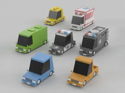 Low poly Cars 01