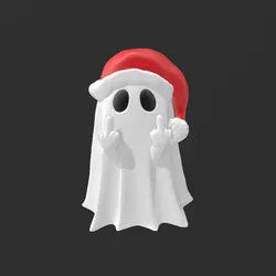 middle finger ghost Christmas edition