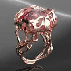 Root Stone Ring 3D Ready for Edit and print