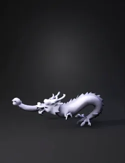 side view of a long chinese dragon