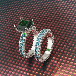 Solitaire Diamond and Emerald Ring 3D Ready for Print and Fix