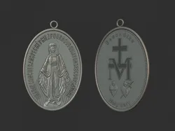 Virgen Milagrosa Miraculous Medal 3D Print Model in Necklaces 468673