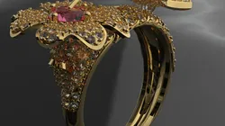 BIRD WITH FLOWER ROSE DIAMOND RING