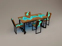 Futuristic sci-fi office slab furniture table chair