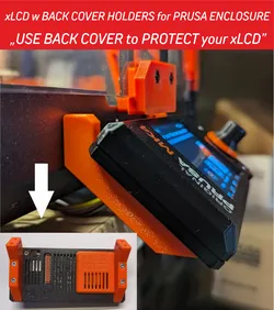 PRUSA enclosure holders for xLCD display back cover by PEVEES