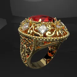 ROYAL RED RUBY RING WITH ANIMATION VIDEO