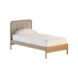 Wes Twin Upholstered Wood Bed