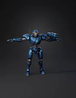 A futuristic combat robot character for a 3D battle arena game Humano